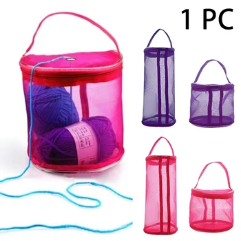Tragbare Garn Lagerung Tasche Hohl Mesh Stricken Wolle Garn Taschen Häkeln Garn Handtasche Organizer Weben