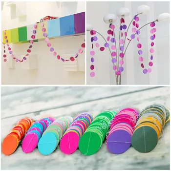 Macaron farbige Kreis Girlanden Dekorationen für Klassen zimmer Baby party Geburtstags feier Dekor Wandbehang