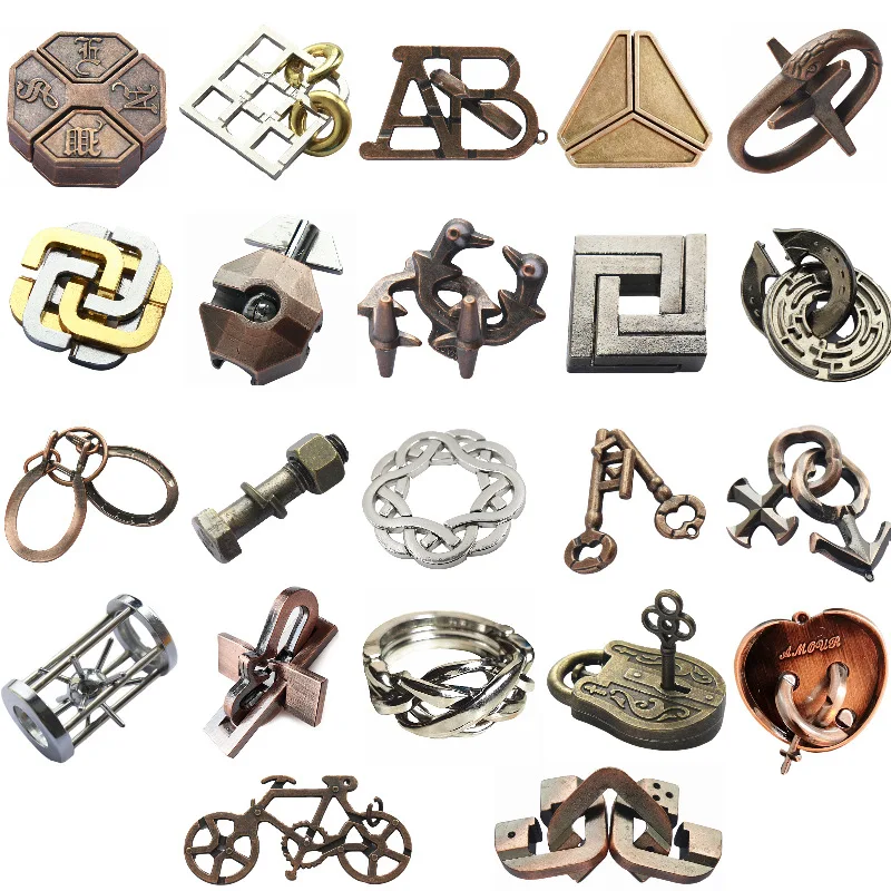 Lock Puzzles Classic IQ Metal Brain Teaser Magic Baffling