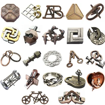 Lock Puzzles Classic IQ Metal Brain Teaser Magic Baffling Puzzles Spielspielzeug für Kinder Erwachsene Lustige