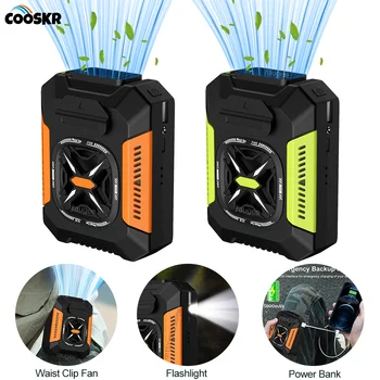 Tragbarer Taillenclip-Ventilator, 5000 mAh, wiederaufladbarer USB-Ventilator, leistungsstarker Luftkühler
