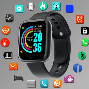 Smart Uhr Für Männer Armbanduhr Frauen Fitness Sport Armband Bluetooth Verbunden Telefon Player Musik