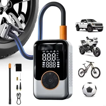 Tragbare Luftpumpe, kabelloser Autoreifenfüller, elektrischer Luftkompressor mit LCD-Display, Luftinjektor