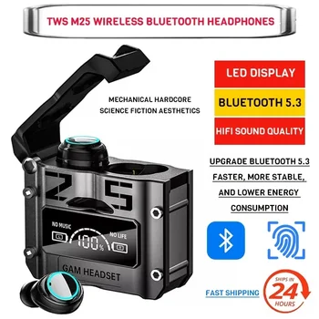 M25 TWS Drahtlose Kopfhörer Bluetooth Touch Control Noise Reduction Stereo Wasserdichte Ohrhörer Headsets