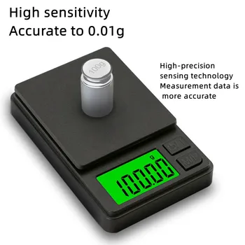 100/500g 0,01g Mini Digitalwaage Hochpräzise Elektronische Taschenwaage Schmuckwaage Küchenwaage Tragbare