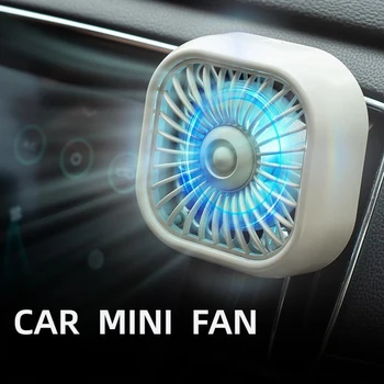 Sommerlicher neuer Mini-USB-Autolüfter, 3-stufig einstellbar, Lüftungsschlitzhalterung mit buntem Licht