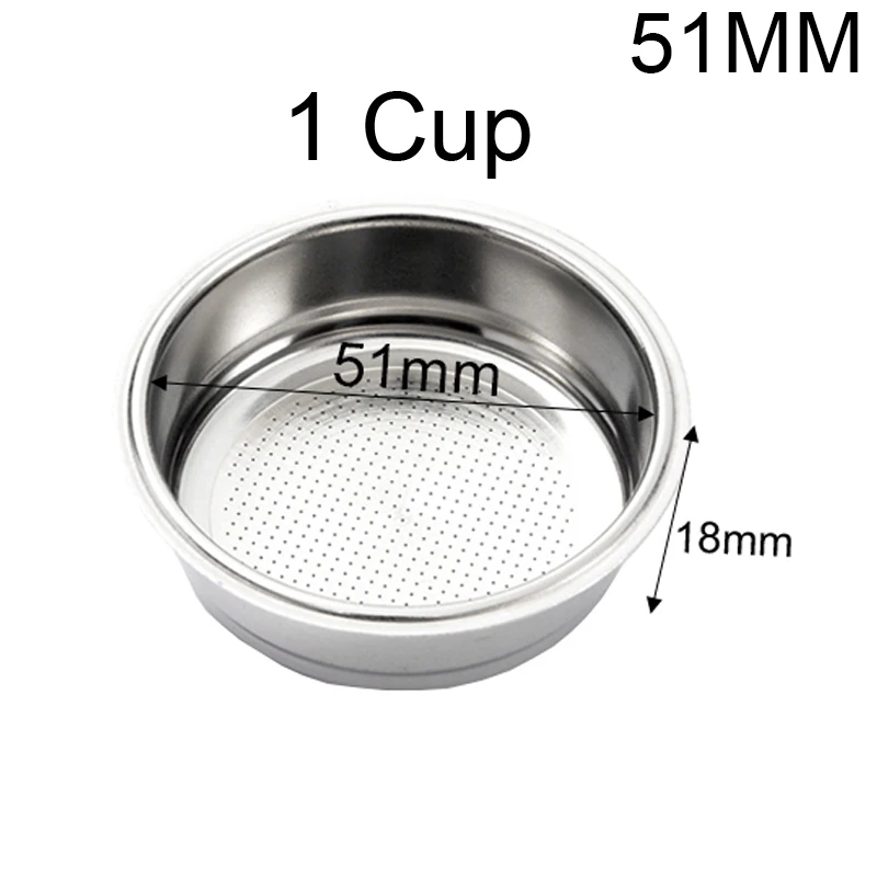 51mm Edelstahl Kaffeefilter korb 1/2/4 Tasse Espresso Tropf – Bild 5