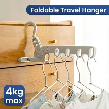 Tragbarer faltbarer Reise-Kleiderbügel, zusammenklappbarer Wäscheständer, Reise-Kleiderbügel, Hängeregal