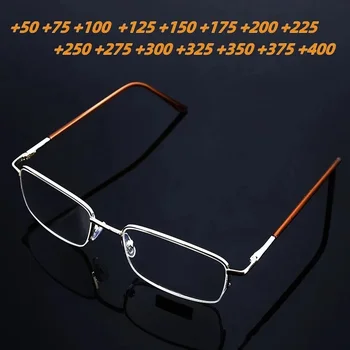 Herren Metall Halbrand-Lesebrille Alterssichtbrille 0,5 0,75 1,0 1,25 1,5 2,0 2,25 2,5 2,75 3,0 3,25 3,5 3,75