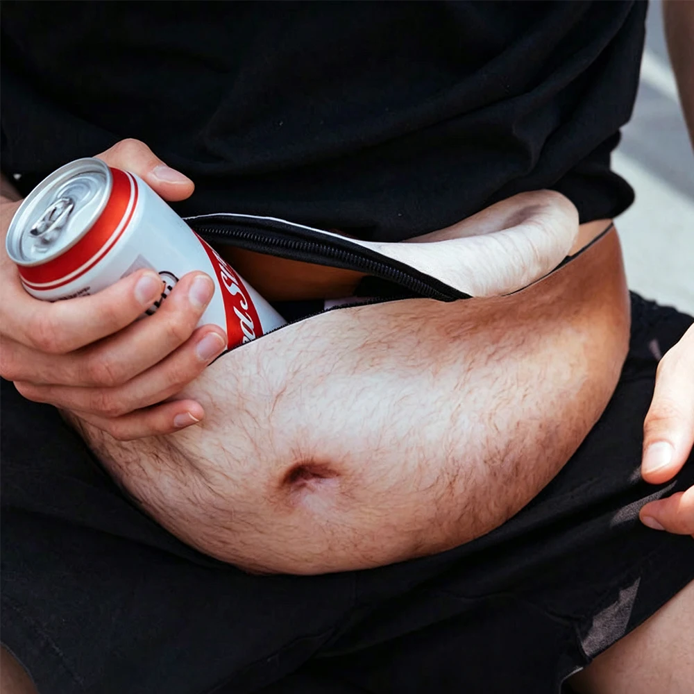 Lustige Bierbauch-Hüfttasche, 3D-Imitat eines fülligen – Bild 4