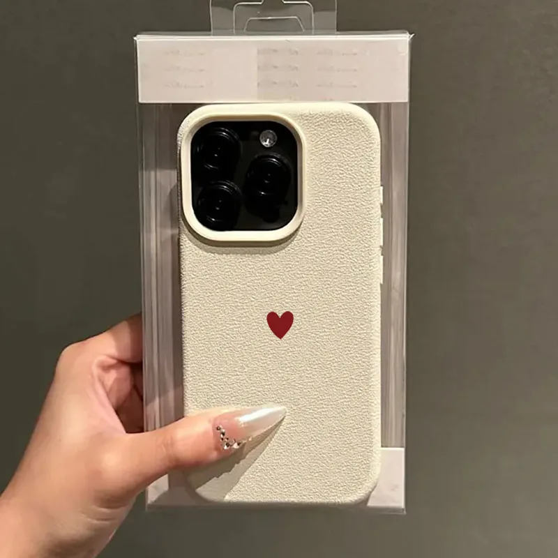 Einfache rote Liebesherz-weiche TPU-Telefonhülle für iPhone – Bild 2