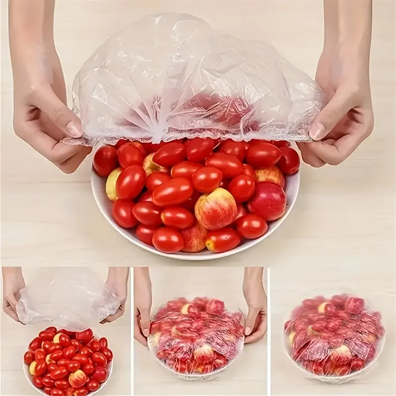 100 stücke Einweg Lebensmittel Abdeckung Saran Wrap Darm – Bild 6