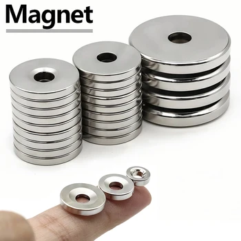 Superstarker runder Magnet mit Löchern, Neodym-Magnet NdfeB N35, starker Permanentmagnet imanes Kühlschrank