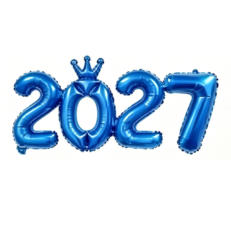 Goldene Vollkörper-Krone 2027 Digitaler Neujahrs-Partyballon – Bild 3