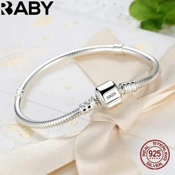 Handgefertigtes -Edelschmuck-Charm-Armband aus 925er-Sterlingsilber, weiche, glatte Schlangenknochen-Armbänder