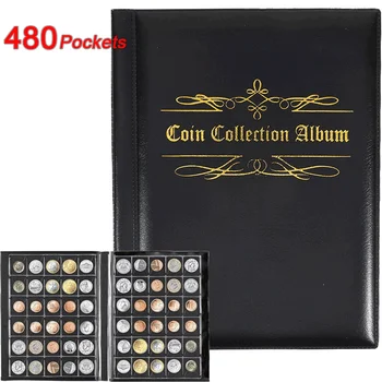 Sammler-Organizer für 480-Münzen, Gedenkalbum, Sammlerbuch, praktische Aufbewahrung, Münz-Display-Organizer