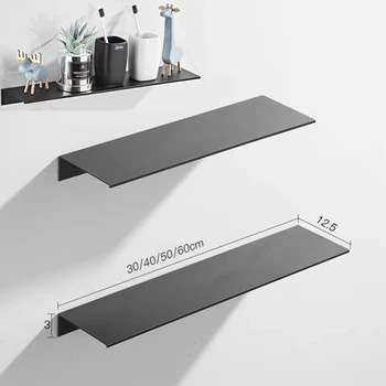 30/40/50CM Badezimmer Regal Aluminium Schwimmende Regale für Wand Dusche Organizer Küche Lagerung Rack Bad