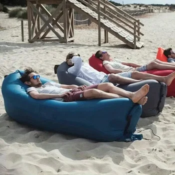 LUSQI Aufblasbare Liege, Luftsofa, extra dick, faltbar, Couch für Outdoor, Camping, Strand, Terrasse