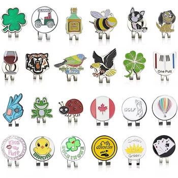 Golfballmarker Golf-Hutclip Magnetischer Legierungs-Marker Golfzubehör Tiger One Putter Flog Glas Glücksklee