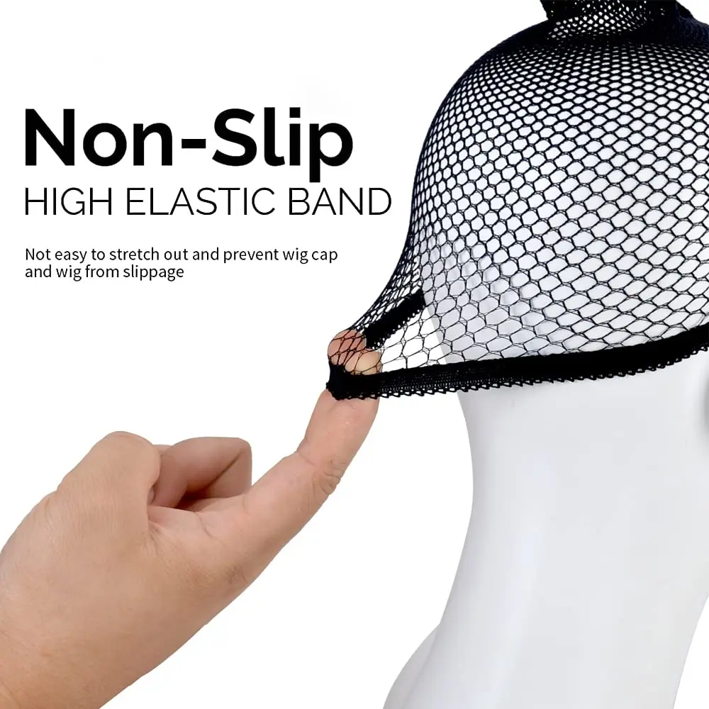 Mesh-Perückenkappe Dehnbares Elastisches Schwarzes Haarnetz – Bild 5
