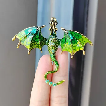 Mode Emaille Drachen Broschen Für Männer Frauen Strass Fliegen Drachen Kleidung Anzug Party Büro Brosche Pins