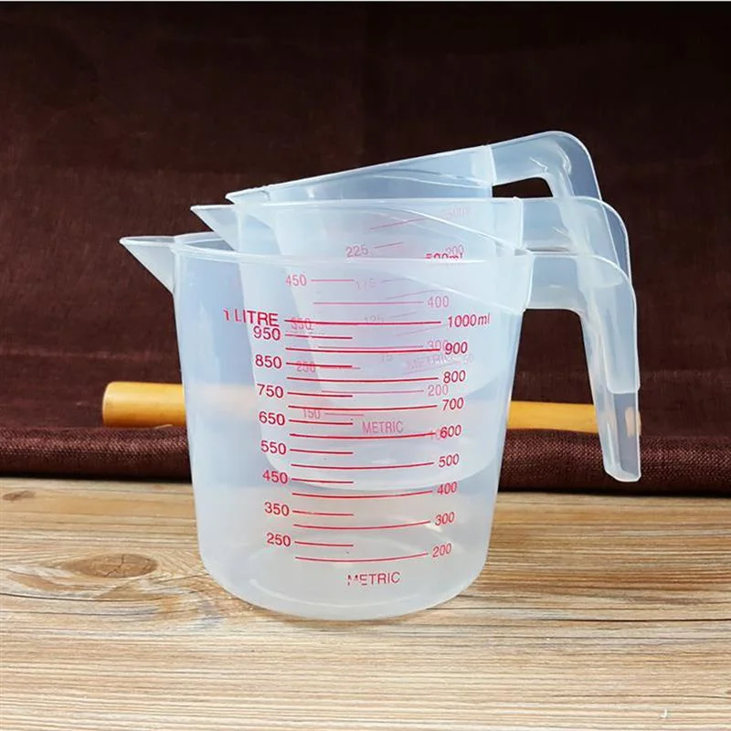 3 stücke 250/500/1000 ml Backflüssigkeit Messbecher PVC Skala – Bild 3