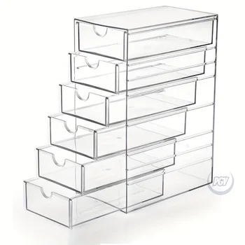 Transparente Aufbewahrungsboxen für 4, 5 oder 6 Schubladen zur Organisation von Kosmetik, Lippenstiften