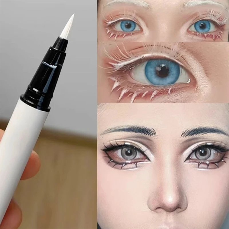 Mattweißer Eyeliner-Flüssigkeitsstift, liegender – Bild 2