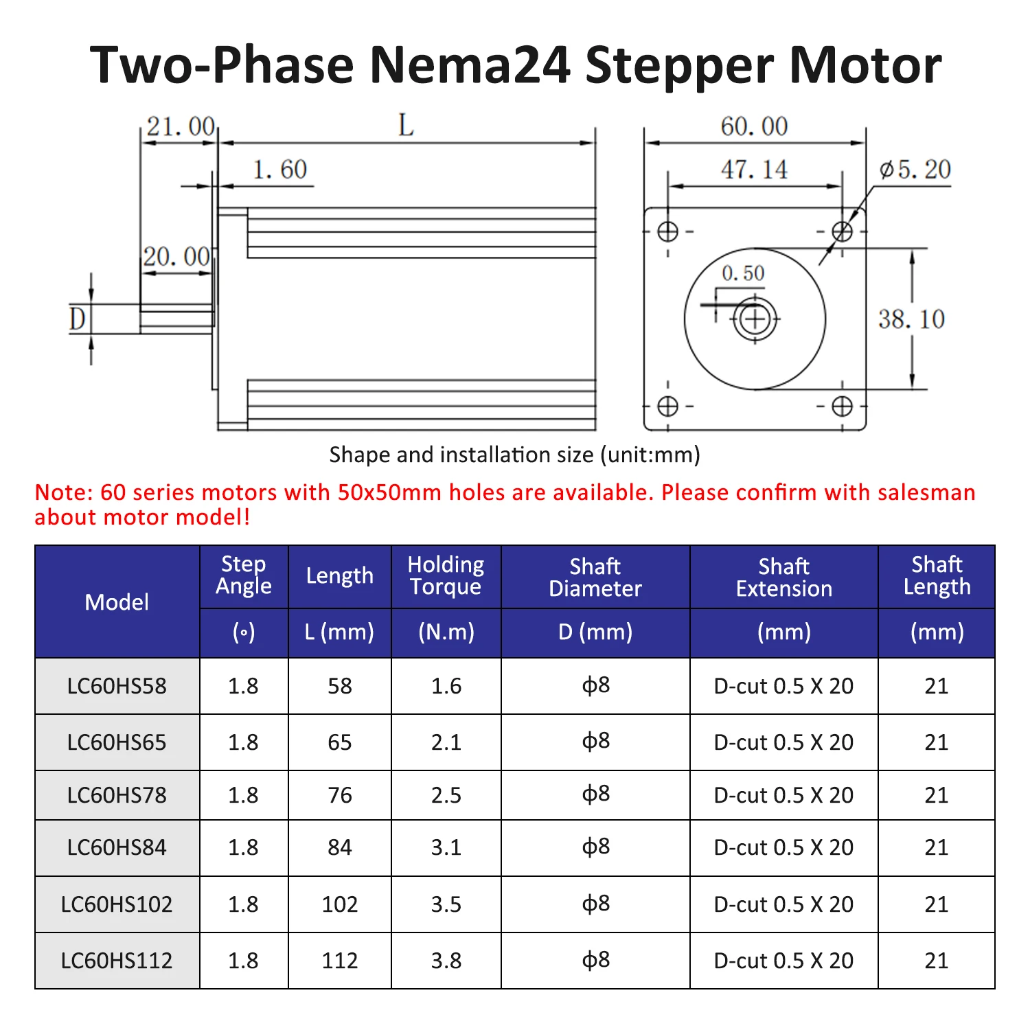 Dc24v ~ 50v 2.5a 3-Achsen-Schritttreibermotor 2-Phasen-Nema24 – Bild 4