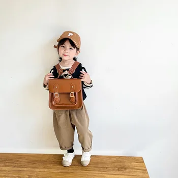 Kinder rucksack neue modische koreanische Stil Retro Jungen und Mädchen niedlich lässig einfache Schult aschen