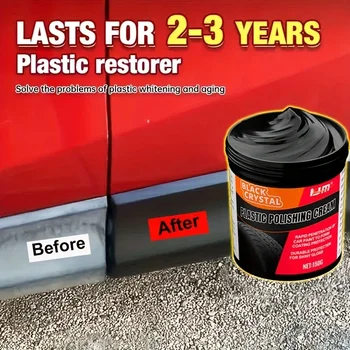 150 g Kunststoff- und Gummi-Reparaturpaste - schwarzer Kristalllack für Autokratzer, Reifenglanz