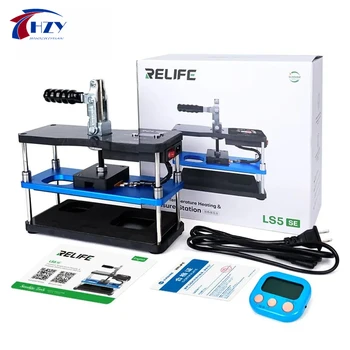 RELIFE LS5 SE Heizplattform mit Druckfunktion für Handy-LCD-Bildschirm-Laminierung und Rückseiten-Druckset