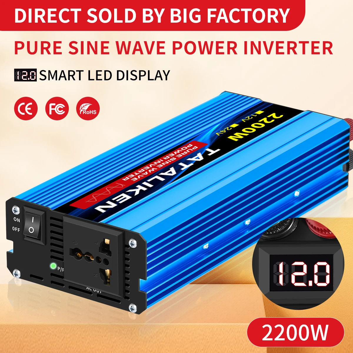 Reiner Sinuswellen-Wechselrichter 1000W-4000W DC 12V und 24V