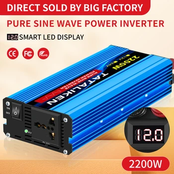 Reiner Sinuswellen-Wechselrichter 1000W-4000W DC 12V und 24V zu AC 220V 50Hz Stromwandler Ladegerät Adapter