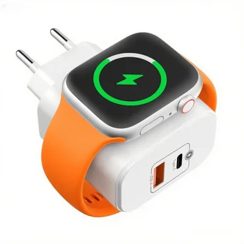 3-in-1 kabelloses Ladegerät, kompatibel mit Apple Watch und iPhone, PD20W-Ladegerät mit 2 Anschlüssen USB-C