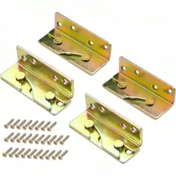 Robuste Bettgitterhalterungen, nicht einsteckbare Bettrahmen-Hardware, Bettgitterbeschläge (4 Stück)