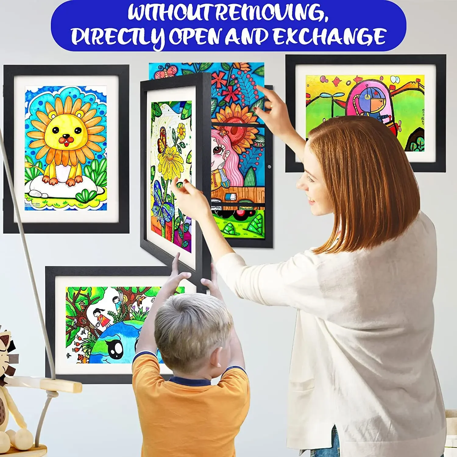 Kinder Zeichen rahmen a4 Holz Poster Rahmen für Wände Kinder – Bild 2
