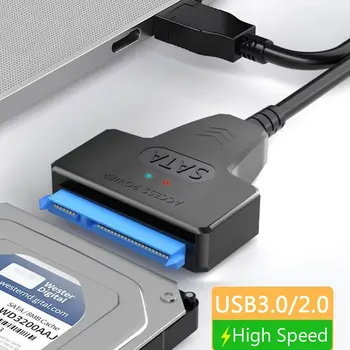 SATA-zu-USB 3.0/2.0-Kabel bis zu 6 Gbit/s für 2,5-Zoll-externe HDD SSD-Festplatte SATA 3 22-poliger Adapter