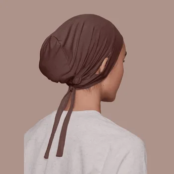 Jersey Baumwolle Muslimische Frauen Unter Hijab Kappe Mit Ohr Loch Innere Hijab Kappe Runde Stirn Untertuch