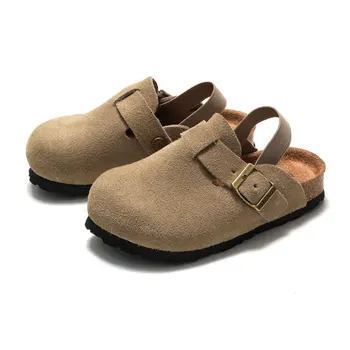 3-10 Jahre Kinder-Clogs, 2025, Herbst-Winter-Kindersandalen aus echtem Leder, für Jungen und Mädchen