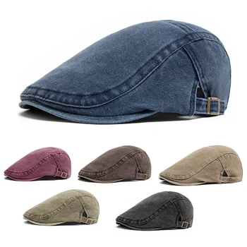 Vintage Baumwolle Baskenmütze Männer Frauen Mode Flache Schirmmütze Casual Herbst Berets Retro Hut Newsboy