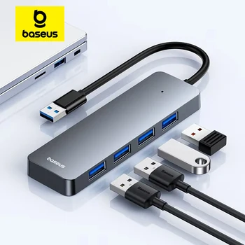 Baseus usb hub 4 port abs hub usb 3 0 für laptop multi splitter adapter für xiaomi lenovo macbook pc computer