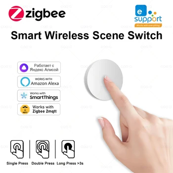 ZigBee-Tasten-Szenenschalter, intelligente Verknüpfung, intelligenter kabelloser Wanddruckknopf, funktioniert