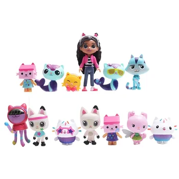 Gabby Puppenhaus Anime Figur Spielzeug Lächelndes Auto Katze Umarmung Gaby Mädchen Puppen Mercat (13 Stück)