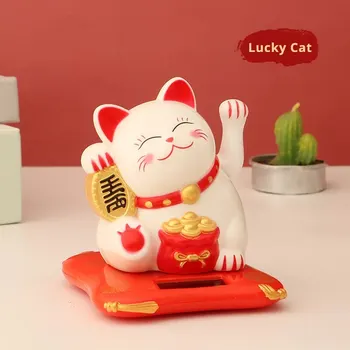 Lucky Beckoning Cat Solarbetriebene, winkende Reichtum, viel Glück erweckt solarbetriebene Ornamente