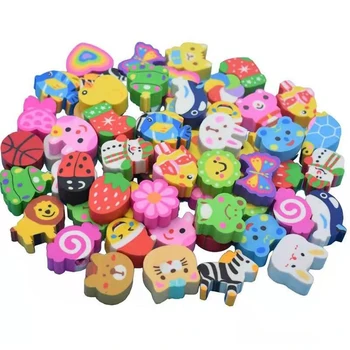 Mini Radiergummi Set Cartoon Tier Raum Obst Dishe Form Radiergummi Schreibwaren Belohnung Geschenk