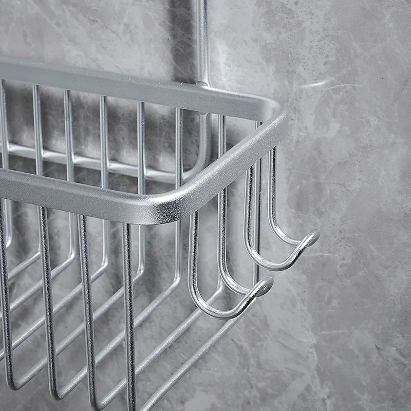 Badezimmerregal aus Aluminium ohne Bohren, Duschregal – Bild 4