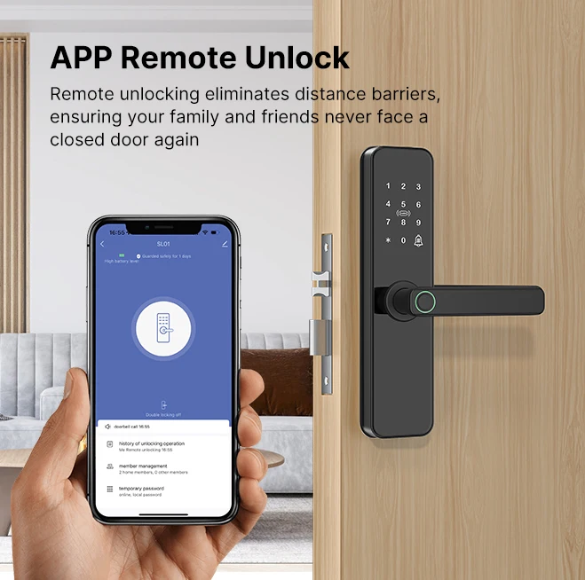 Tuya Smart Türschloss Wifi elektronisch mit biometrischem – Bild 4