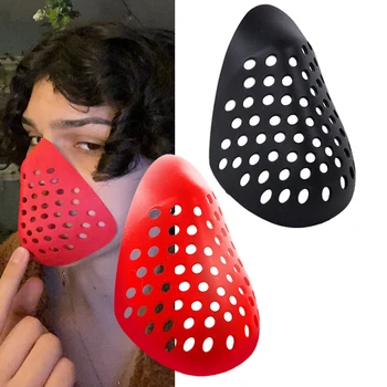 Halbe Gesichts halterung Silikon maske Cosplay Outdoor Radfahren Wandern Jagd Sturmhaube Muschel Schutzhülle