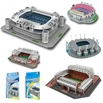Miniatur-Fußballplatz-Puzzle DIY Anfield Weltberühmte Stadien Modelle Fußballgebäude Ornamente